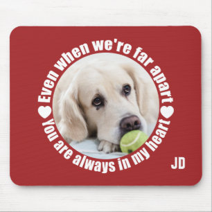 YOUR PHOTO & Monogram Far Apart Love mousepad マウスパッド