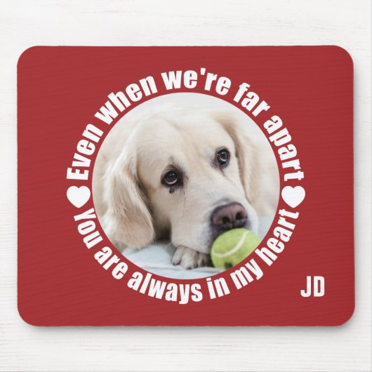 YOUR PHOTO & Monogram Far Apart Love mousepad マウスパッド (正面)