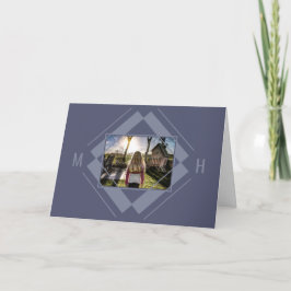 YOUR Photo & Monogram Geometric Greeting Card ノートカード