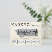 Your Photo Montanaシェイプ切り出しカスタムQSL ポストカード (スタンド正面)