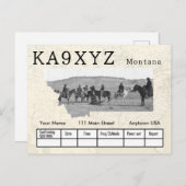 Your Photo Montanaシェイプ切り出しカスタムQSL ポストカード (正面/裏面)