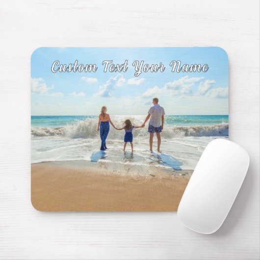 Your Photo Mouse Pad Gift with Custom Text Name マウスパッド (マウス)