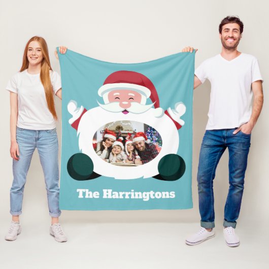 YOUR Photo & Nameサンタスローカスタムブランケット フリースブランケット (インサイチュ)