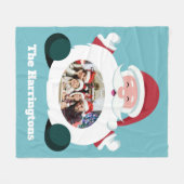 YOUR Photo & Nameサンタスローカスタムブランケット フリースブランケット (正面(横))