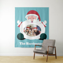 YOUR Photo & Name カスタム Santa tapestry