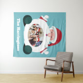 YOUR Photo & Name カスタム Santa tapestry タペストリー (インサイチュ(横))