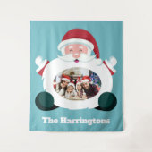 YOUR Photo & Name カスタム Santa tapestry タペストリー (正面)