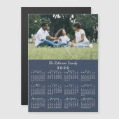 Your Photo Name Custom Blue 2026 Calendar Magnet (正面/裏面)