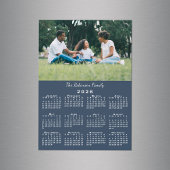 Your Photo Name Custom Blue 2026 Calendar Magnet