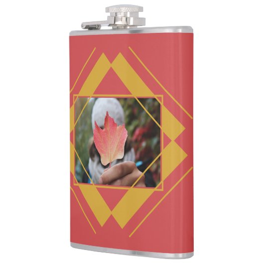 YOUR PHOTO & NAME in Geometric Pattern flask フラスク (左)