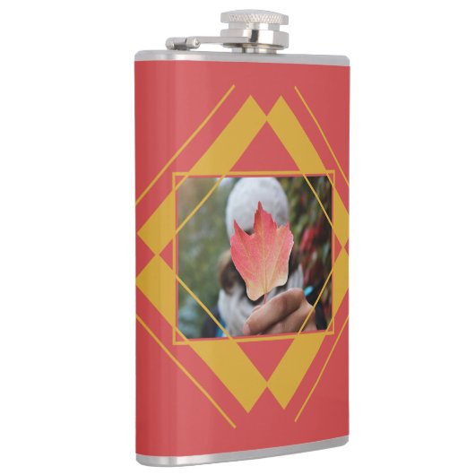 YOUR PHOTO & NAME in Geometric Pattern flask フラスク (右)