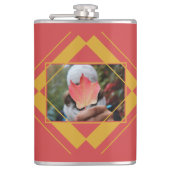 YOUR PHOTO & NAME in Geometric Pattern flask フラスク (正面)