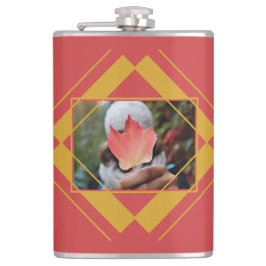 YOUR PHOTO & NAME in Geometric Pattern flask フラスク