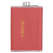 YOUR PHOTO & NAME in Geometric Pattern flask フラスク (裏面)