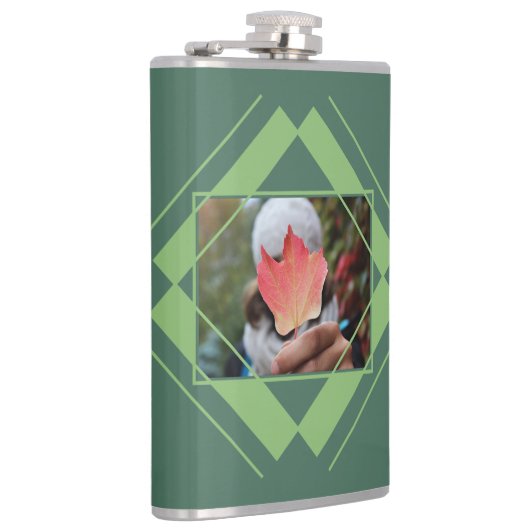 YOUR PHOTO & NAME in Geometric Pattern flask フラスク (右)