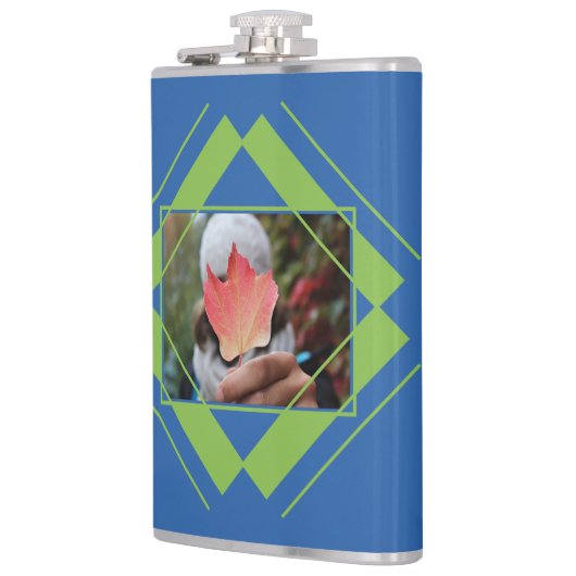 YOUR PHOTO & NAME in Geometric Pattern flask フラスク (左)
