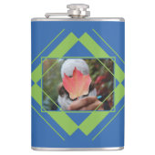 YOUR PHOTO & NAME in Geometric Pattern flask フラスク (正面)