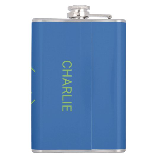 YOUR PHOTO & NAME in Geometric Pattern flask フラスク (裏面)