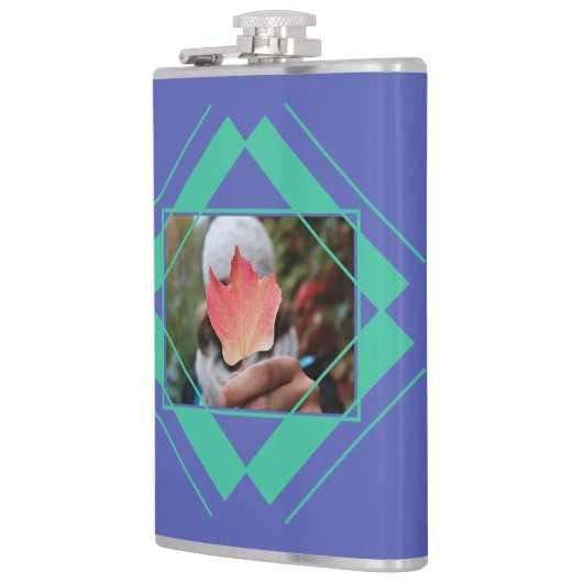 YOUR PHOTO & NAME in Geometric Pattern flask フラスク (左)