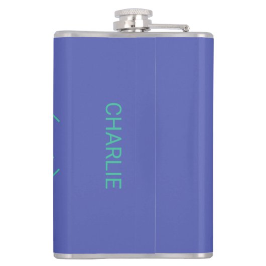 YOUR PHOTO & NAME in Geometric Pattern flask フラスク (裏面)