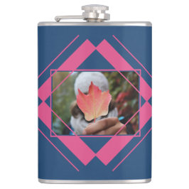 YOUR PHOTO & NAME in Geometric Pattern flask フラスク