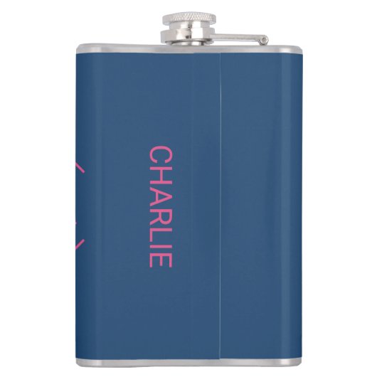 YOUR PHOTO & NAME in Geometric Pattern flask フラスク (裏面)