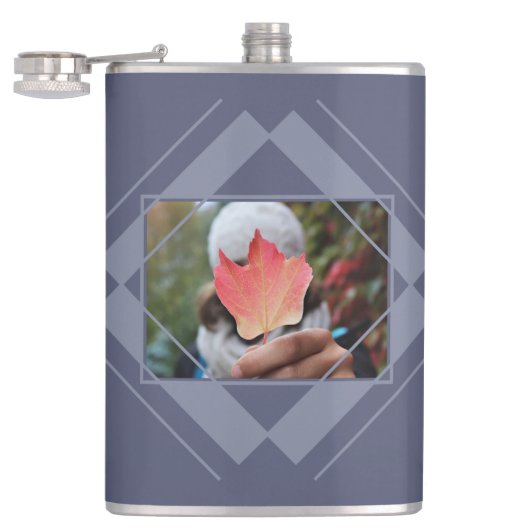 YOUR PHOTO & NAME in Geometric Pattern flask フラスク (オープン)