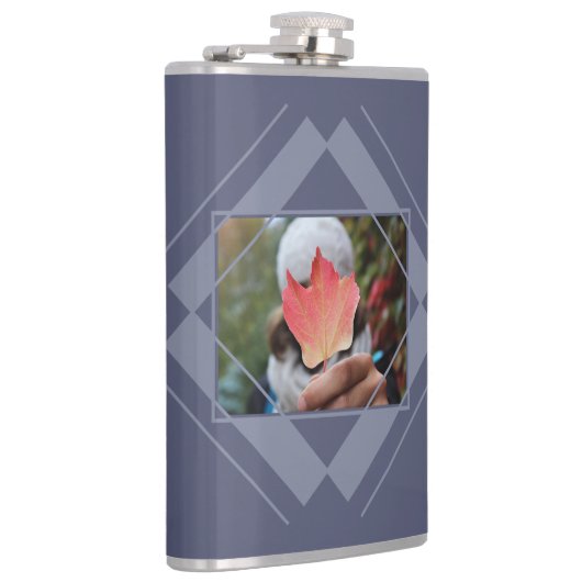 YOUR PHOTO & NAME in Geometric Pattern flask フラスク (右)