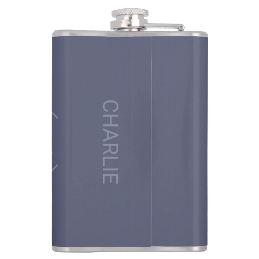 YOUR PHOTO & NAME in Geometric Pattern flask フラスク (裏面)