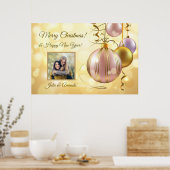 YOUR photo & name(s) Christmas Ballsポスター ポスター (キッチン)