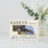 Your Photo Nebraskaの形をした切り出しカスタムQSL ポストカード (スタンド正面)