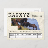 Your Photo Nebraskaの形をした切り出しカスタムQSL ポストカード (正面/裏面)