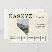 Your Photo Nevadaシェイプ切り出しカスタムQSL ポストカード (正面/裏面)