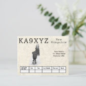 Your Photo New Hampshireシェイプ切り出しカスタムQSL ポストカード (スタンド正面)