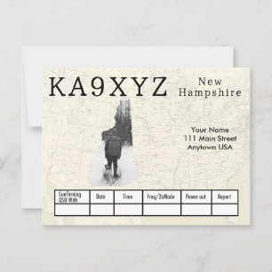 Your Photo New Hampshireシェイプ切り出しカスタムQSL ポストカード