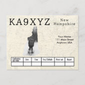 Your Photo New Hampshireシェイプ切り出しカスタムQSL ポストカード (正面)