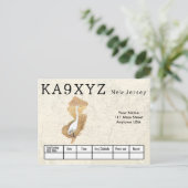 Your Photo New Jersey Shapes切り出しカスタムQSL ポストカード (スタンド正面)