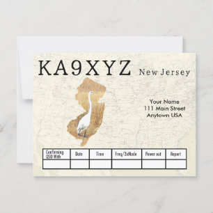 Your Photo New Jersey Shapes切り出しカスタムQSL ポストカード