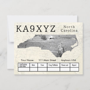 Your Photo North Carolinaの形をした切り出しカスタムQSL ポストカード