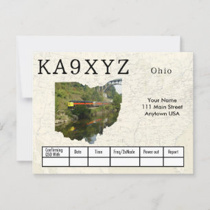 Your Photo Ohio Shapes切り出しカスタムQSLはがき ポストカード