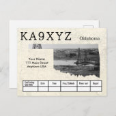 Your Photo Oklahoma Shapes切り出しカスタムQSL ポストカード (正面/裏面)