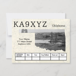 Your Photo Oklahoma Shapes切り出しカスタムQSL ポストカード