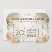 Your Photo on Backバラ金ゴールドHeirrome 結婚's 招待状 (正面)