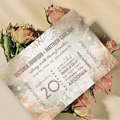 Your Photo on Backバラ金ゴールドHeirrome 結婚's 招待状