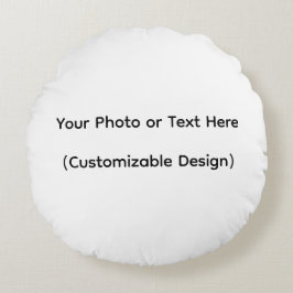 Your Photo or Text Here (Customizable Design) ラウンドクッション