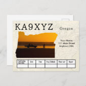Your Photo Oregon Shapes切り出しカスタムQSL ポストカード (正面/裏面)