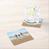 Your Photo Paper Coaster Text - Best Family Ever スクエアペーパーコースター (インサイチュ)