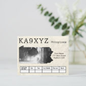 Your Photo Pennsylvania Shapes切り出しカスタムQSL ポストカード (スタンド正面)