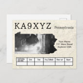 Your Photo Pennsylvania Shapes切り出しカスタムQSL ポストカード (正面/裏面)