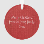 Your Photo Red Knit Pattern Picture Frame オーナメント (裏面)